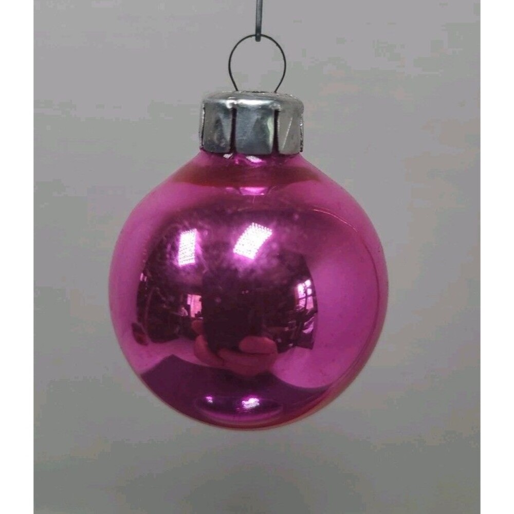 Vintage Solid Pink East Germany Glass Christmas Ornament 1940's